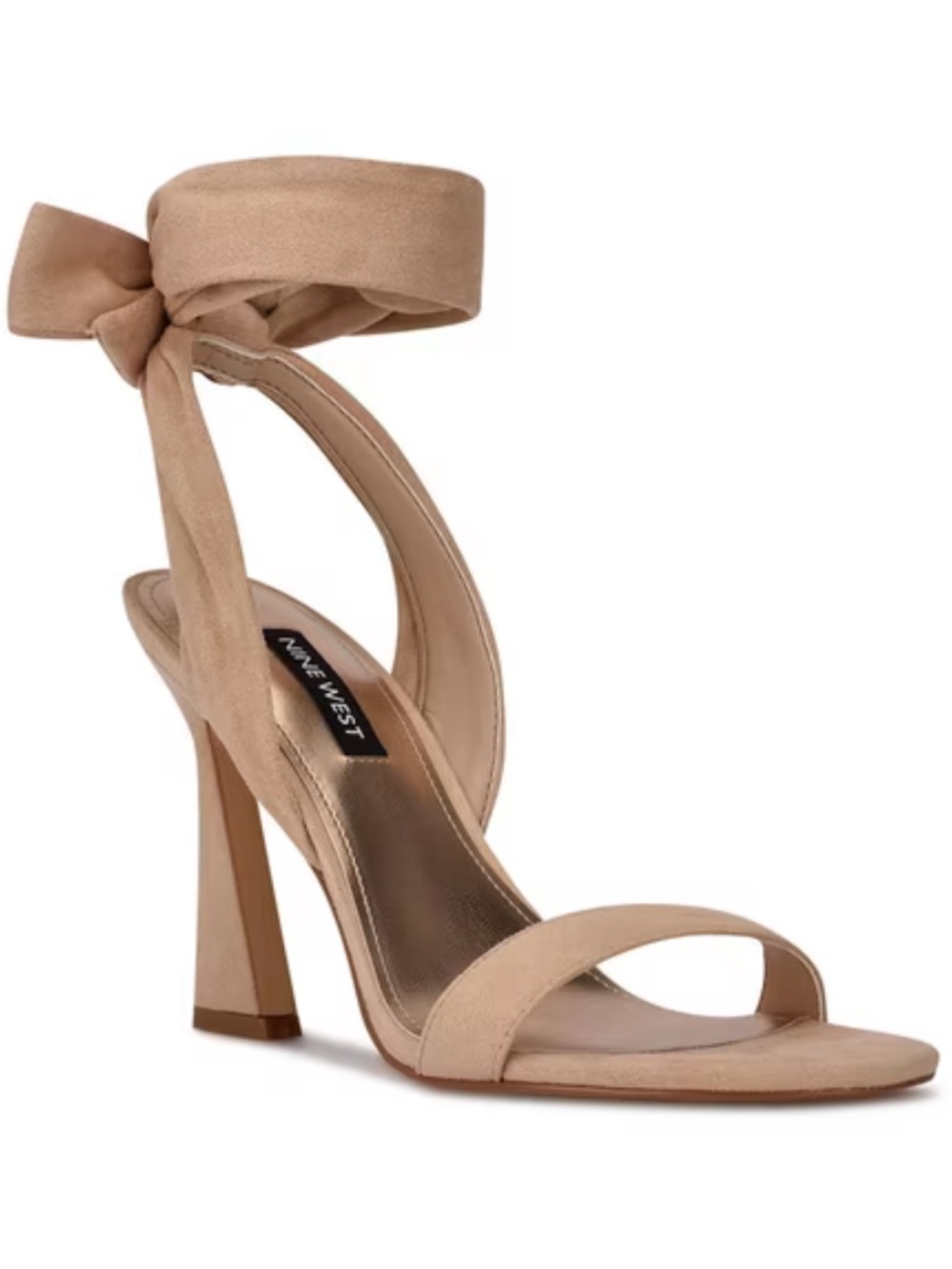Nine West Women's Kelsie Ankle Wrap Sculpted Heel Sandals - Beige